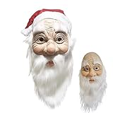 SOUTHSKY Santa Claus Maske Weihnachtsmann Nikolaus mit Glatt Weiß...