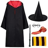 Hereneer Zauberer Kostüm Kinder, Magier Robe, Gryffindor Uniform für...