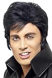 Smiffys Herren Elvis Perücke, One Size, Schwarz, 42216