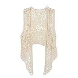 Berax Damen Bluse Lace Häkel Tops Weste Baumwolle Cardigan Hippie...