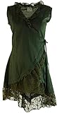 GURU SHOP Wickeltunika mit Spitze, Dunkelgrün, Baumwolle, Size:L/XL...