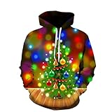 Hoodie Herren Pullover Lustige 3D Weihnachten Pullover Merry Christmas...