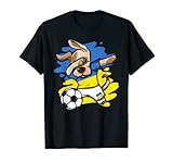 Dabbing Hund Ukraine Fußball Mannschaft Ukrainische Flagge T-Shirt