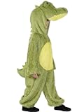 Smiffys Krokodil Kostüm, Grün, enthält Jumpsuit mit Kapuze, S