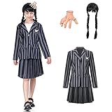 ZUCOS Mittwoch Kostüm Uniform für Mädchen Halloween Kostüme...