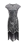 shoperama 20er Jahre Charleston Kleid Pailletten Fransen Flapper...