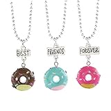 1set Donut Halskette Runde Eiscreme-anhänger Beste Freunde Für Immer...