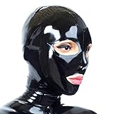 LBYLYH 3 Loch Kapuze Neutral Maske Schwarz Latex Maske Offenen Augen...