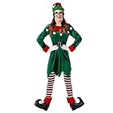 YOUJIAA Herren Damen Weihnachtself Kostüm Erwachsene Elfen Kostüme...