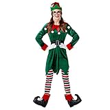 YOUJIAA Herren Damen Weihnachtself Kostüm Erwachsene Elfen Kostüme...