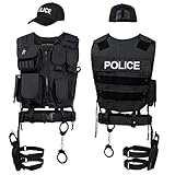 Black Snake® SWAT FBI Police Security Kostüm inkl. Einsatzweste,...