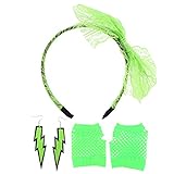 Toyvian 80er Jahre Accessoires Set Haarreif Ohrringe Handschuhe Set...