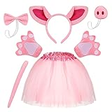 Hifot Kostüm Schwein Set Tutu Rock Schweine Ohren Nase Fliege Schwanz...