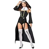xHxttL Frauen Sexy Nonne Kostüme Erwachsene Halloween Cosplay Kostüm...