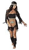 shoperama She-Wolf Indianerin Damen Kostüm Schwarz Kleid Gürtel...