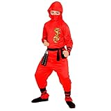 Widmann - Kinderkostüm Red Dragon Ninja, Krieger, Samurai,...