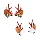 4 Stück Haarspange Rentiergeweih Haar-Accessoires Weihnachten...