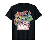 Marvel Avengers Team Retro Klassischer Comic Grafik T-Shirt T-Shirt