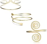 JeweBella 3 Stücke Oberarm Manschette Armreif Gold Oberarmreif für...