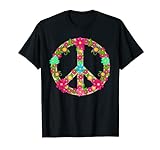 Peace Zeichen TShirt Flower Power 70er Jahre Peace Shirt