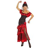 NET TOYS Spanische Tänzerin Kostüm Flamenco Kleid mit Schleier M...
