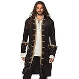 Boland 74176 - Piratenjacke für Herren, schwarz-gold, Mantel für...