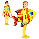 Widmann - Kinderkostüm Tropenfisch, gelb-rot, Karneval, Mottoparty