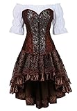 Steampunk corsagenkleid Leder Corsage Kleid Korsett Piraten Rock...