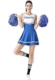 ThreeH Mädchen Cheerleader Kostüm Dame Halloween Kostüm Kleid...