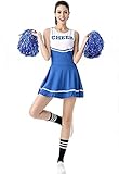 ThreeH Mädchen Cheerleader Kostüm Dame Halloween Kostüm Kleid...