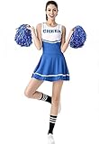 ThreeH Mädchen Cheerleader Kostüm Dame Halloween Kostüm Kleid...