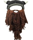 Metyou Perücke, Bartmütze, handgefertigt, gestrickt, warm,...