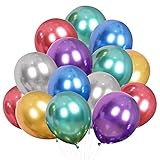 O-Kinee Bunt Luftballons Metallic Geburtstag, 50 Stück Glänzendes...