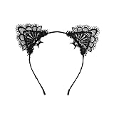 Halloween Haarreif, Halloween Spitze Katzenohren Stirnband,Cat Ears...