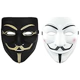 Anonymous Maske V für Vendetta-2PCS Maske Halloween Masken –...