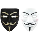 Anonymous Maske V für Vendetta-2PCS Maske Halloween Masken –...
