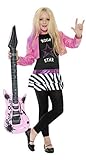 Rockstar Glam Mädchenkostüm Oberteil und Jacke, Large