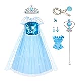 URAQT ELSA Kostüm Kinder, Prinzessin Kleid Mädchen, 10-teiliges Set...