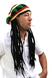 WIG ME UP - rasta2-P103 Strickmütze mit Dreadlocks Rastas Reggae Ska...
