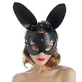 Limmion Frauen Bunnymaske Leder Häschen-Maske Sexy Schwarz Maskerade...