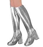 shoperama 70er Metallic Damen Stiefel Überzieher Stulpen glänzend...