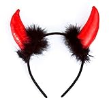 Oblique-Unique® Haarreifen mit Teufel Hörner Ohren Fasching Karneval...