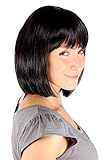WIG ME UP - 7803-2 Perücke schwarz wie Mia aus Pulp Fiction Bob...
