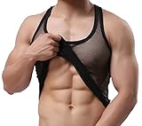 Herren Shirt Netzhemd Netzshirt ohne Arm Ringershirt (L)