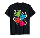 Theater Drama Schauspiel oder Pantomime | Bunte coole Masken T-Shirt