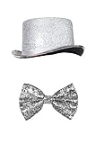 Marco Porta Silvester Outfit Zylinder Set (Silber)