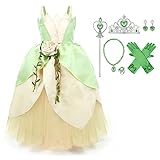 Mädchen Fee Tiana Kleid Prinzessin Frosch Kostüm Fancy Halloween...