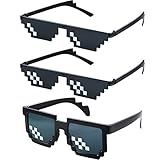 Frienda 3 Paare Pixel Sonnenbrillen Schläger Sonnenbrillen Kunststoff...