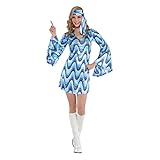 Amscan - Erwachsenenkostüm Disco Lady, Kleid und Stirnband, für...