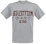 Led Zeppelin Symbols Est. 1968 Männer T-Shirt grau meliert L